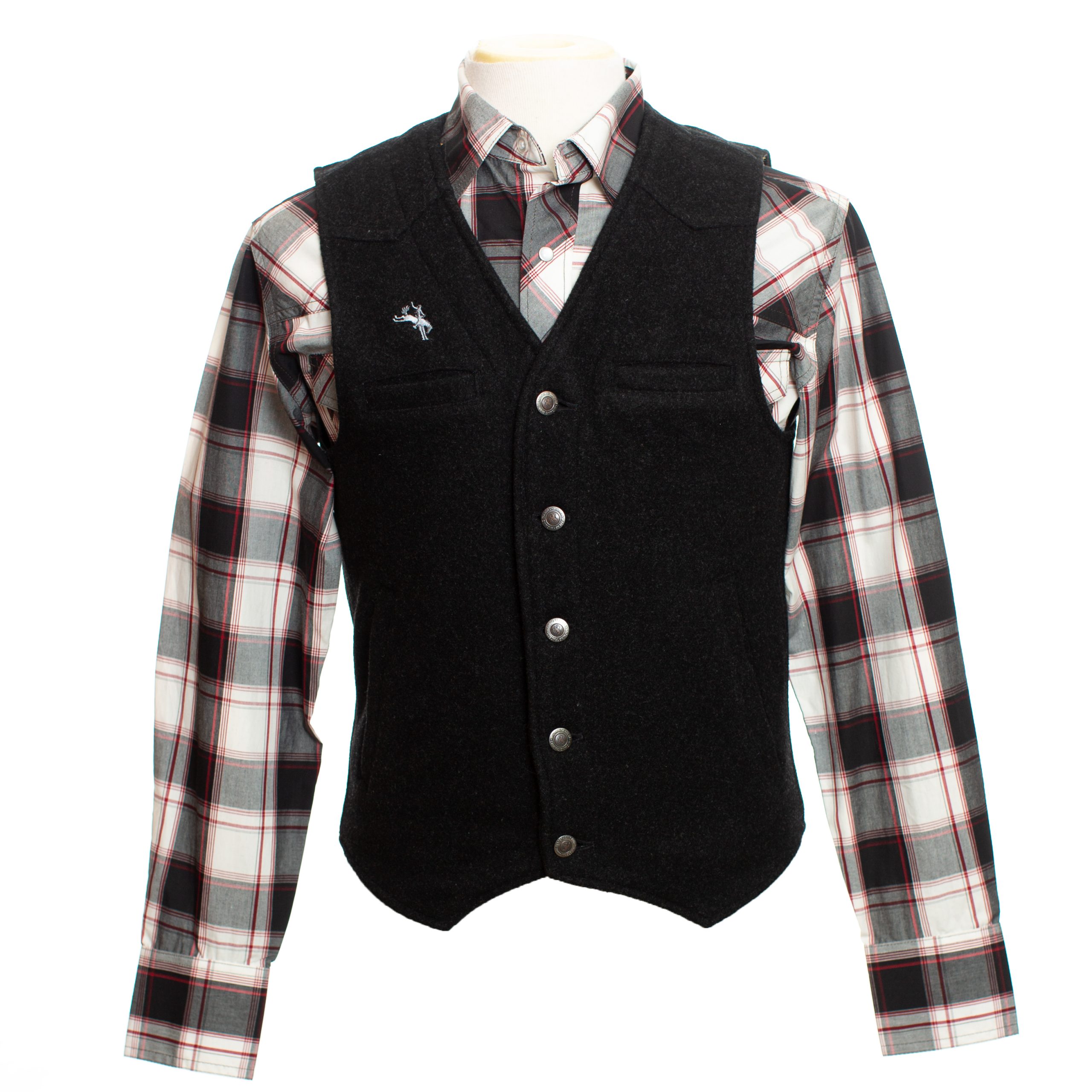 wool bankers vest black