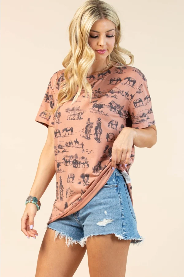 western printed t shirt