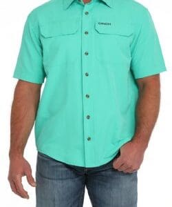 Men's Ripstop Solid Button-Down Western Shirt - MTW1723001