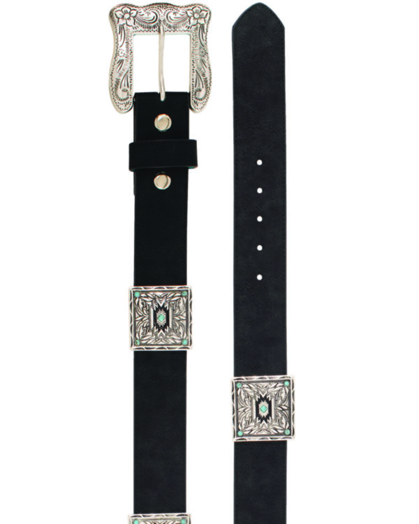 Catchfly Women's Concho Stone Leather Belt