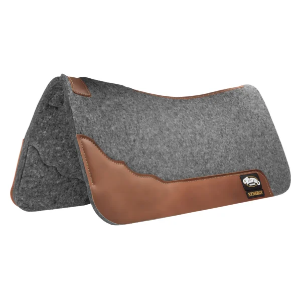 Synergy Contoured Steam Pressed 100% Merino Wool Felt Performance Saddle Pad Charcoal
