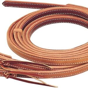 Doubled and Stitched Heavy Harness Split Reins, 5/8" x 8 - 50-1565