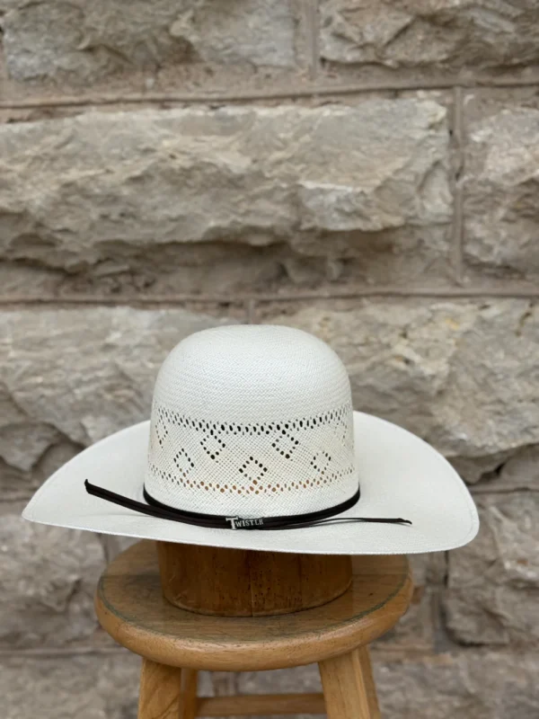 open crown straw hat