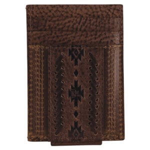 RED DIRT HAT CO CARD CASE W/MAGNET CLIP EMBOSSED W/WHIP STITCH