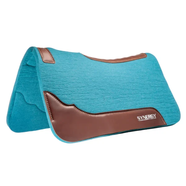 Synergy Contoured Steam Pressed 100% Merino Wool Felt Performance Saddle Pad Turquoise