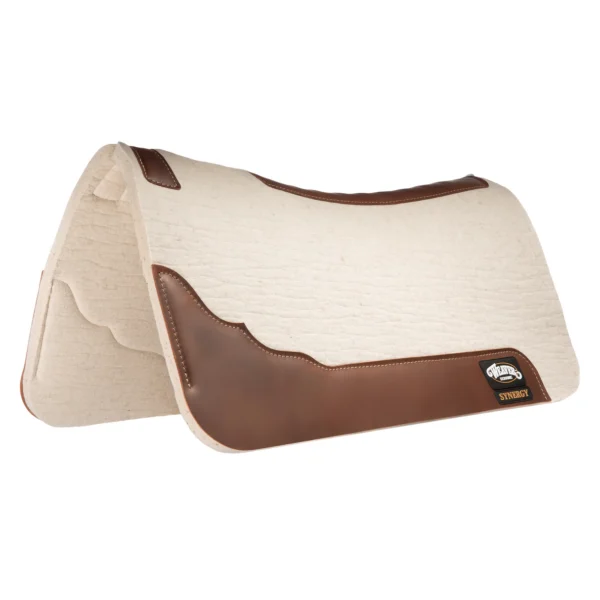Synergy Contoured Steam Pressed 100% Merino Wool Felt Performance Saddle Pad Natural