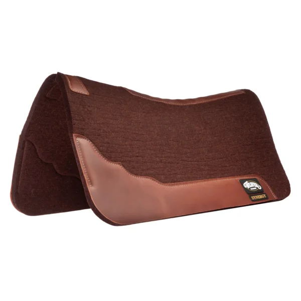 Weaver Synergy Contoured Steam Pressed 100% Merino Wool Felt Performance Saddle Pad Chocolate