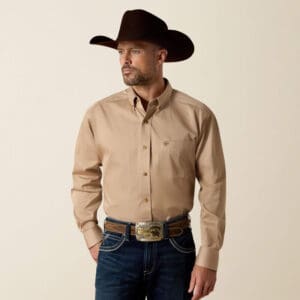 Ariat Solid Twill Classic Fit Shirt Khaki 10000505