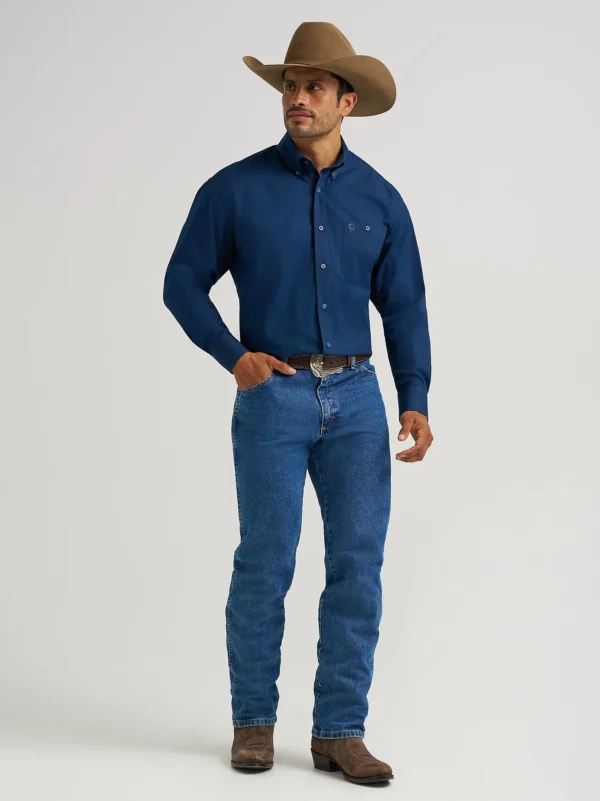 Wrangler® George Strait™ Solid One Pocket Button Down Shirt - 112368198 - Image 2