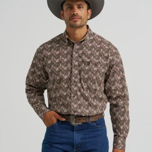 Wrangler® George Strait™ Long Sleeve Button Down One Pocket Shirt - 112368230