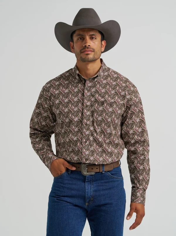 Wrangler® George Strait™ Long Sleeve Button Down One Pocket Shirt - 112368230