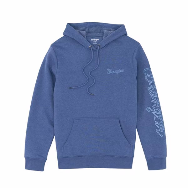 Wrangler Men's Dark Denim Logo Hoodie