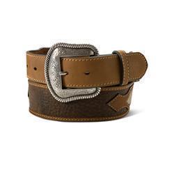 Ariat Mens Belt Center Tab Inlay Brown