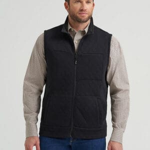 Men's George Strait Zip Front Solid Knit Vest