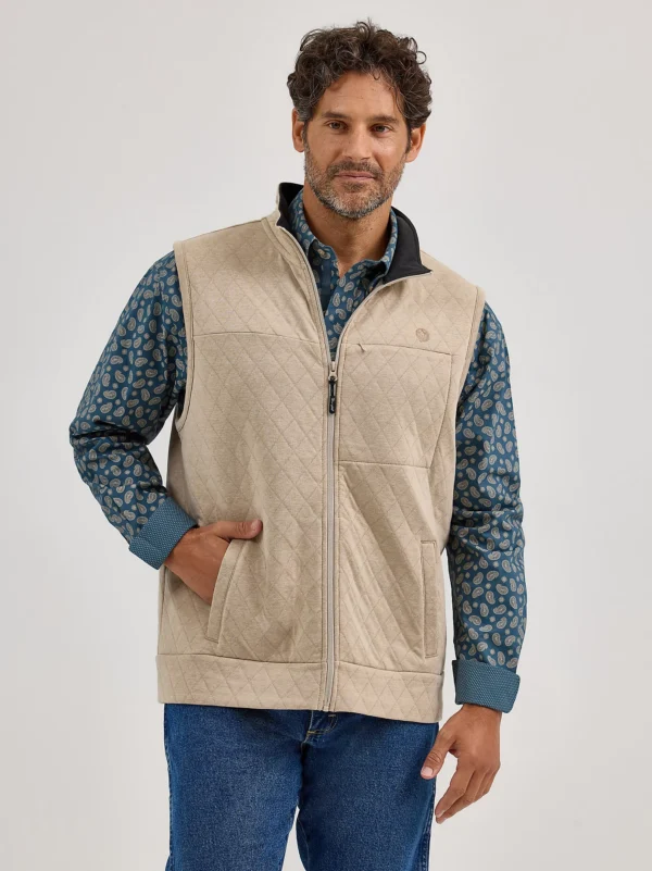 Men's George Strait Zip Front Solid Knit Vest