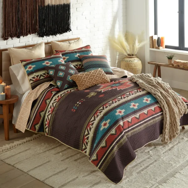 Your Lifestyle By Donna Sharp Mahogany Desert 3PC Quilt Set QUEEN- 60505 - Image 2