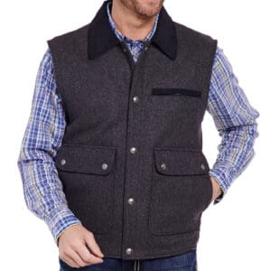 microsuede wool vest mens western