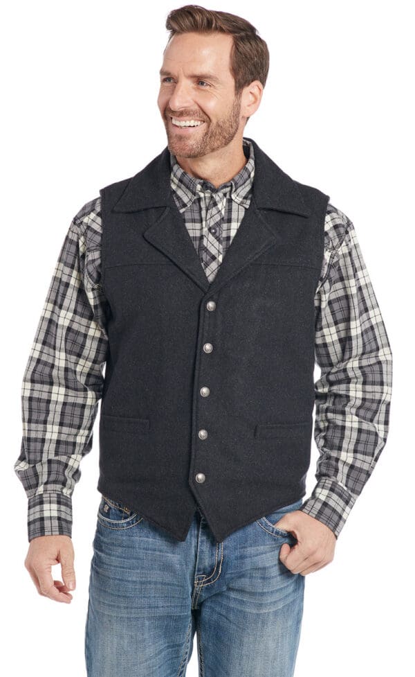 black wool vest western