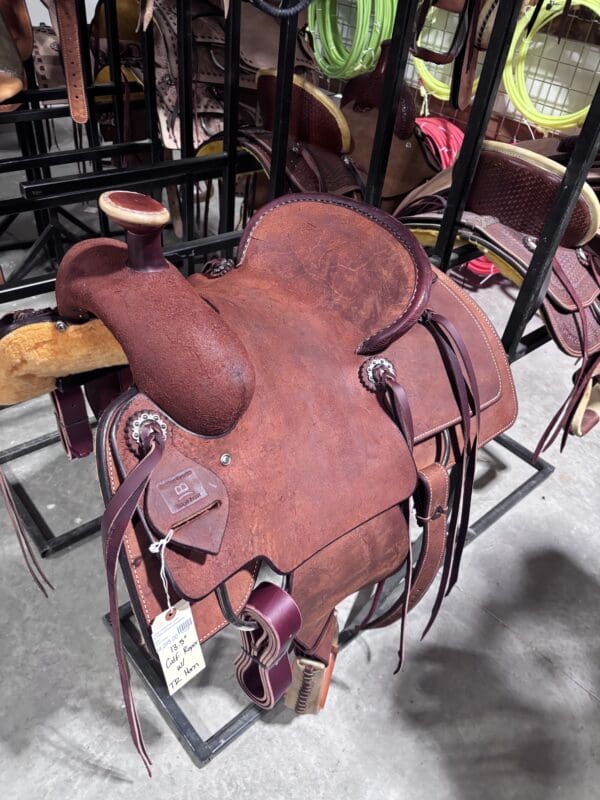 Calf Roping saddle with team roping horn