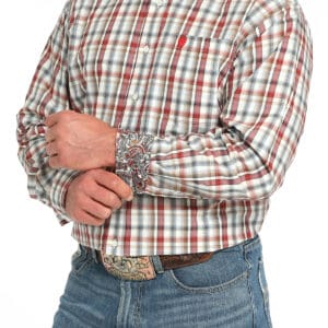 Men's Plaid Button-Down Western Shirt Multi - MTW1105946