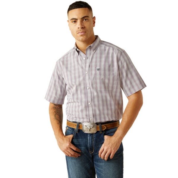 ARIAT ROY GREY PURPLE PLAID - 10059005