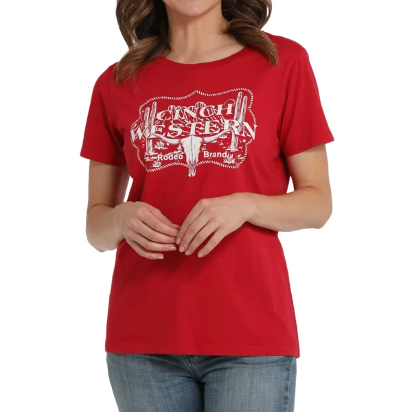Cinch Ladies Western Graphic Red Jersey T-Shirt