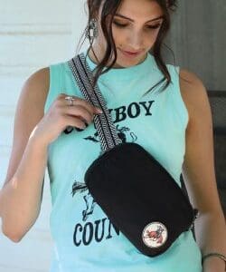 Women's Bucking Bronc Belt Bag Black - CXX7504002