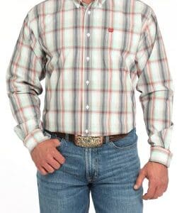 Men's Plaid Button-Down Western Shirt Multi - MTW1105934
