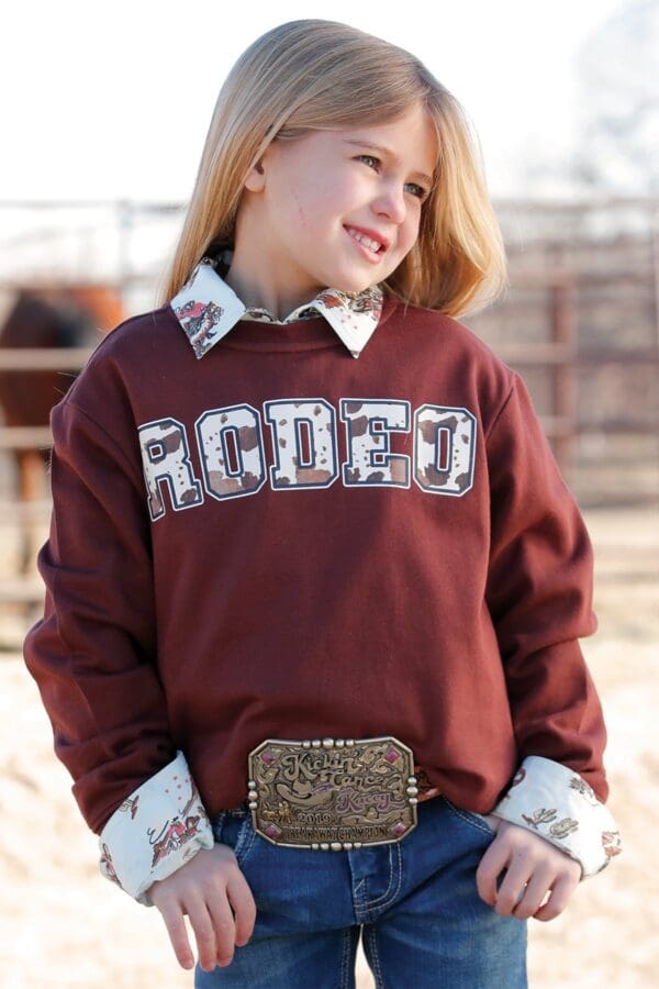 girls rodeo crew neck