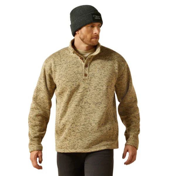 Ariat Men's Caldwell 1/4 Button Light Brown Sweater