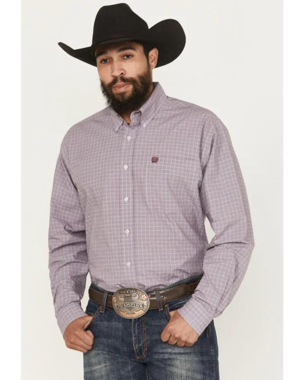 CINCH - Men LONG SLEEVE BUTTON-DOWN SHIRT, Lilac