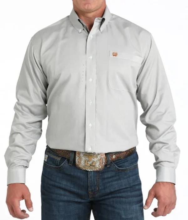 Cinch Mens Tencel Olive Button Down Shirt - MTW1105982