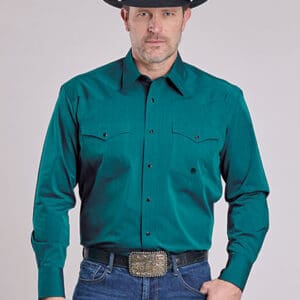 MENS L/S SHIRT SNAP SOLID COLOR