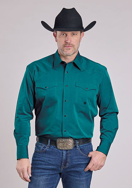 MENS L/S SHIRT SNAP SOLID COLOR
