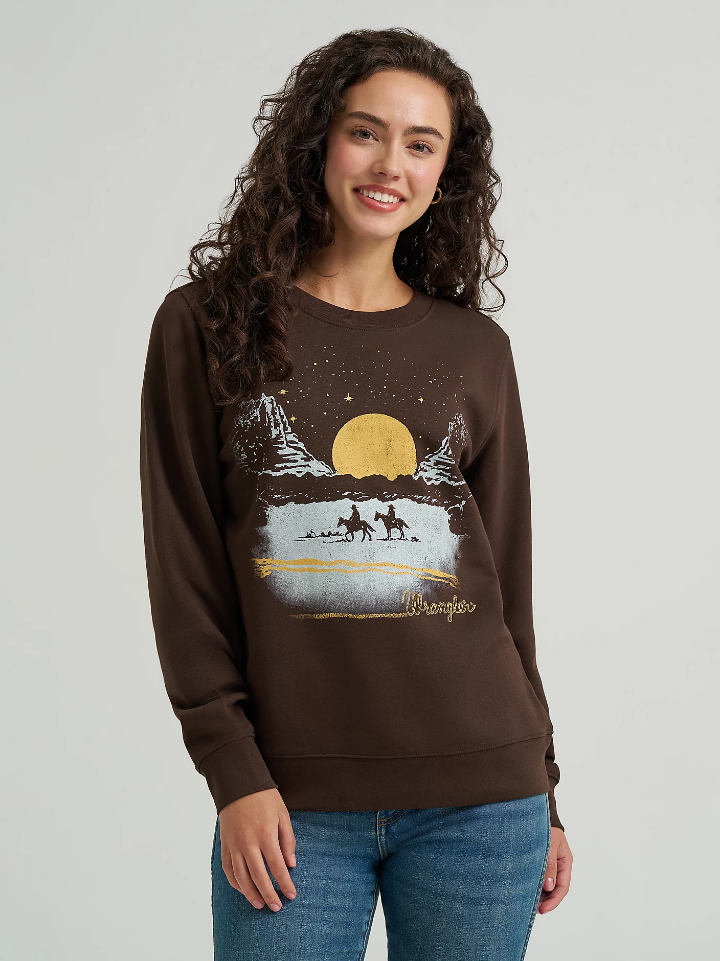 ladies western crew neck