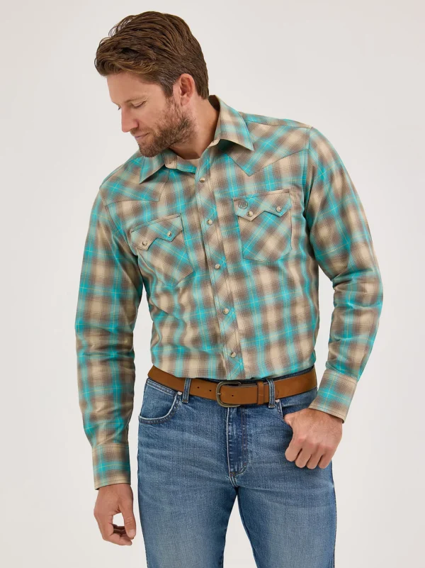Men's Wrangler Retro Long Sleeve Sawtooth Snap Pocket Western Shirt 112369551