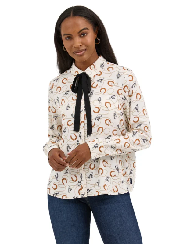 Western Tie Neck Shirt   112371697