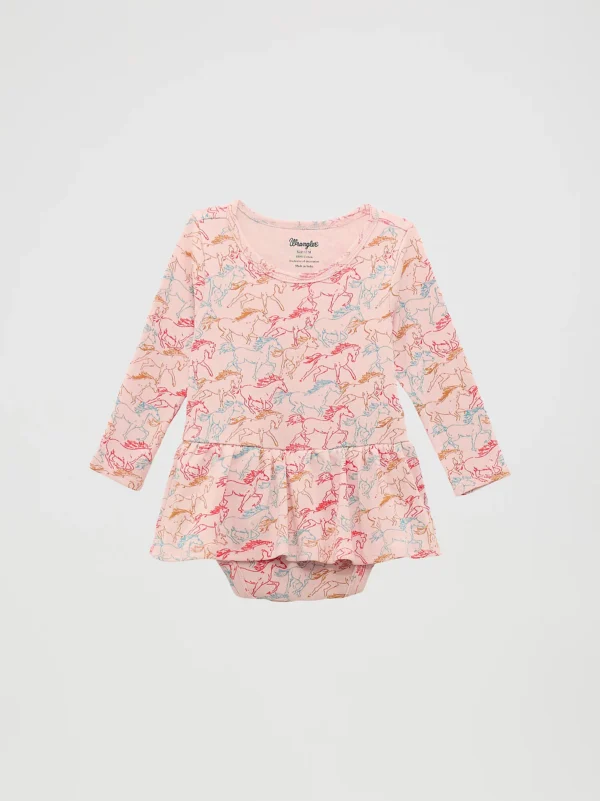 Baby Girl's Allover Print Skirted Bodysuit 112371931