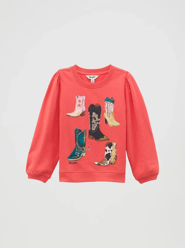 Girl's Wrangler Graphic Puff Sleeve Pullover 112371935