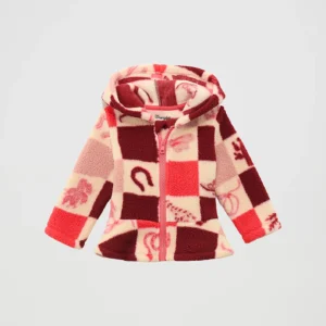 Little Girl's Ruffle Hem Sherpa Zip Jacket 112371939