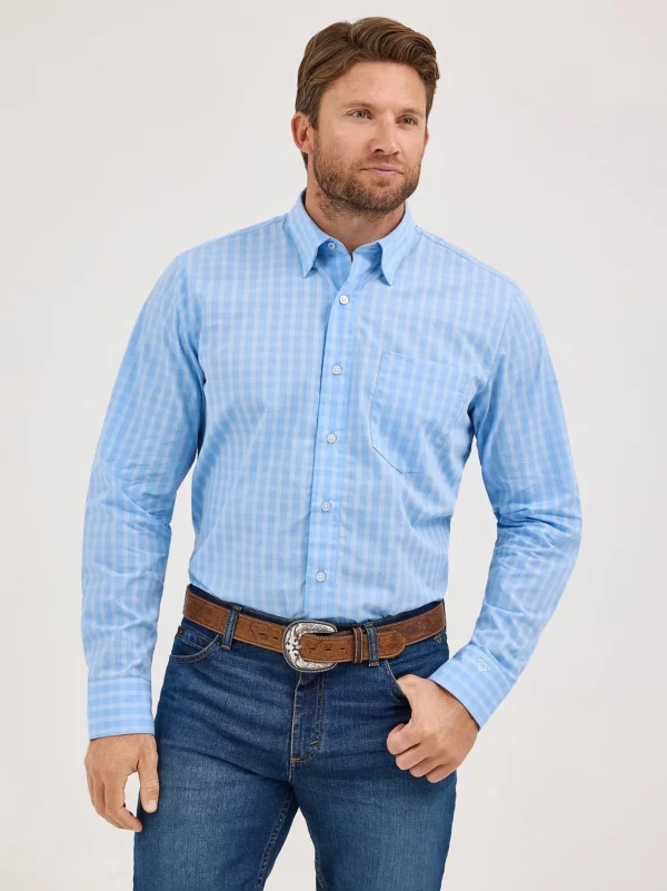 MENS CODY JOHNSON BUTTON DOWN SHIRT - FRENCH BLUE CHECK   112369517