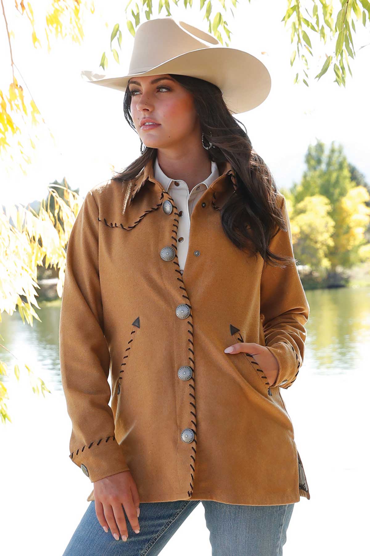 Women's Camel Western Shacket
