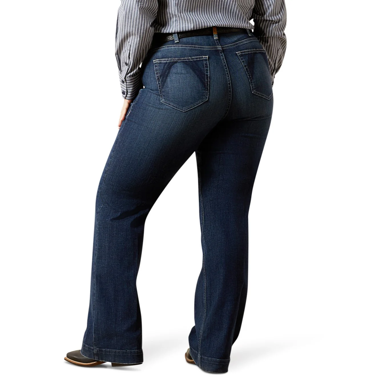 women's dark wash trouser jean