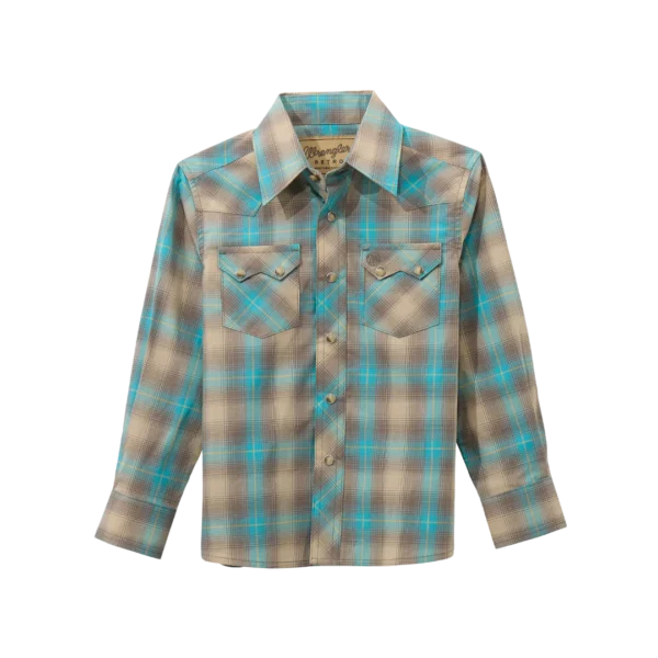 Boy's Retro Long Sleeve Tan Shirt   112369522