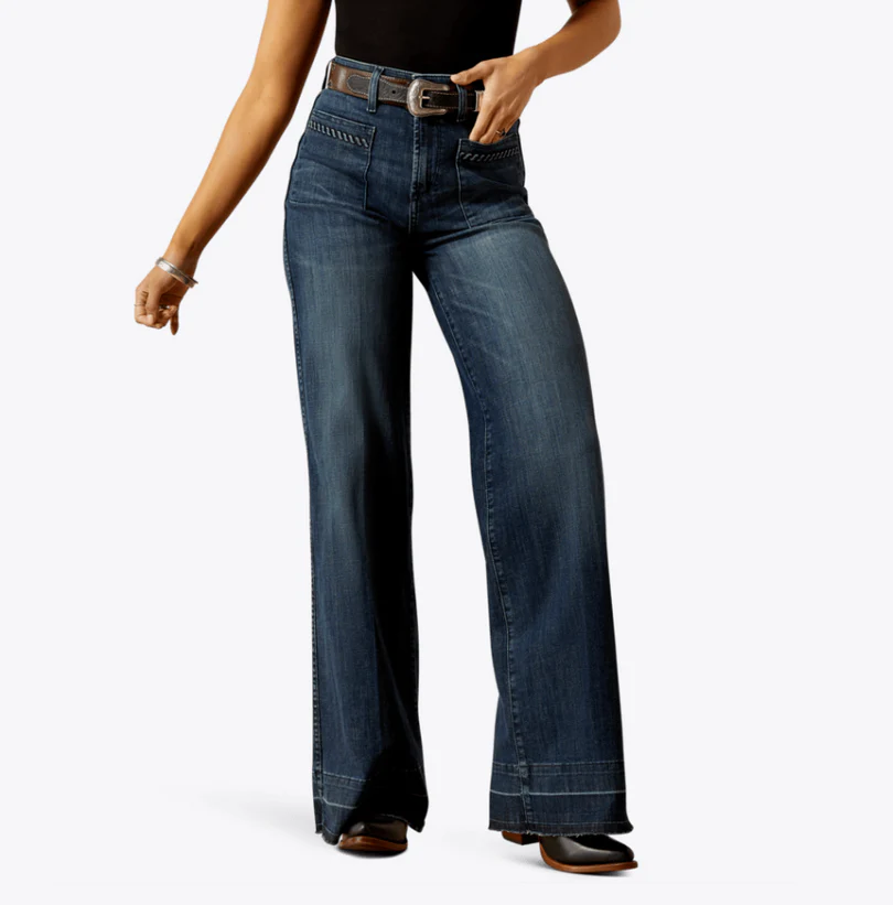 Women's high rise wide leg jeans