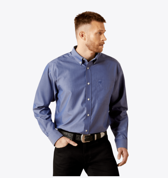 Ariat Wrinkle Free Solid Pinpoint Oxford Classic Fit Shirt