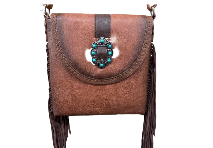fringe leather purse