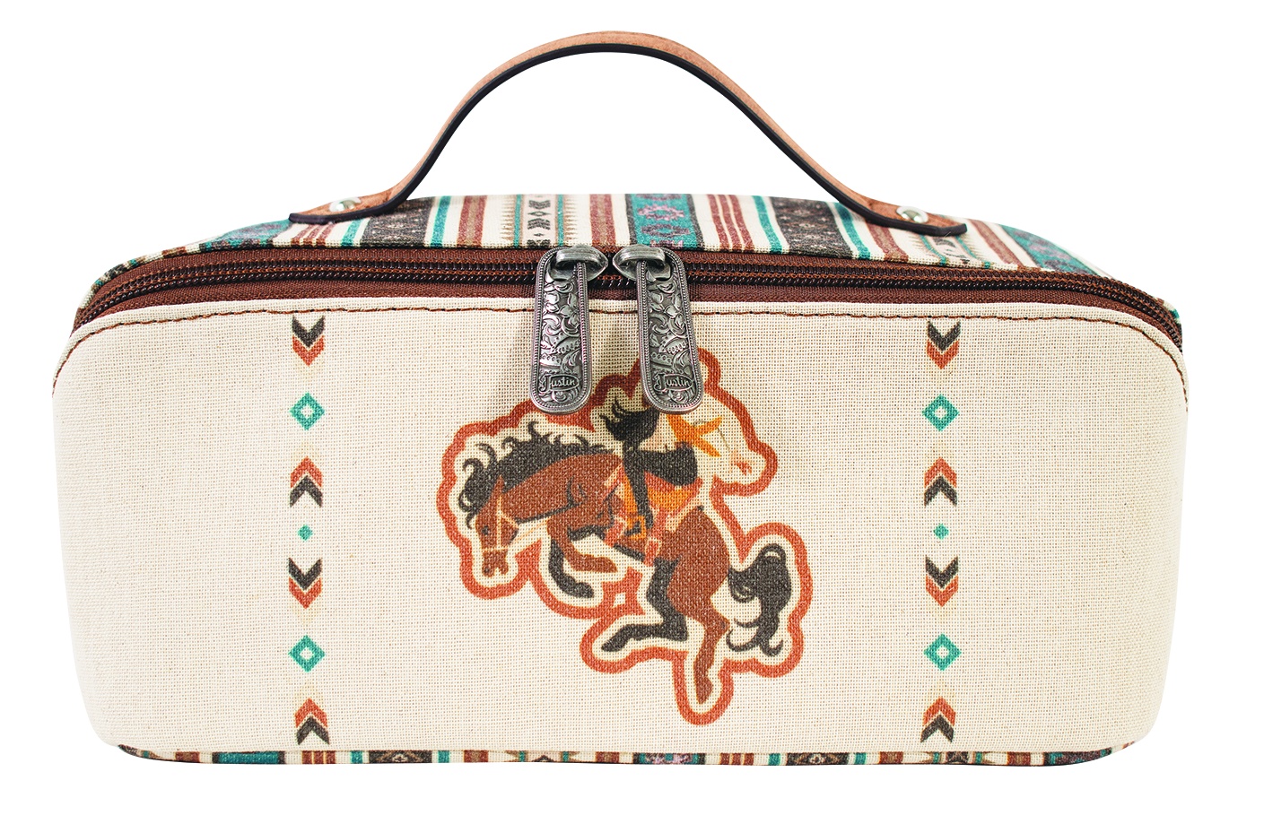 JUSTIN LADIES COSMETIC CASE BRONCO WITH COWGIRL