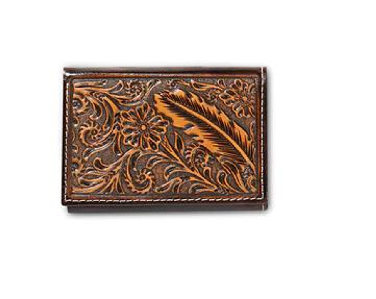 Ariat® Trifold Floral Feather Embossed Wallet