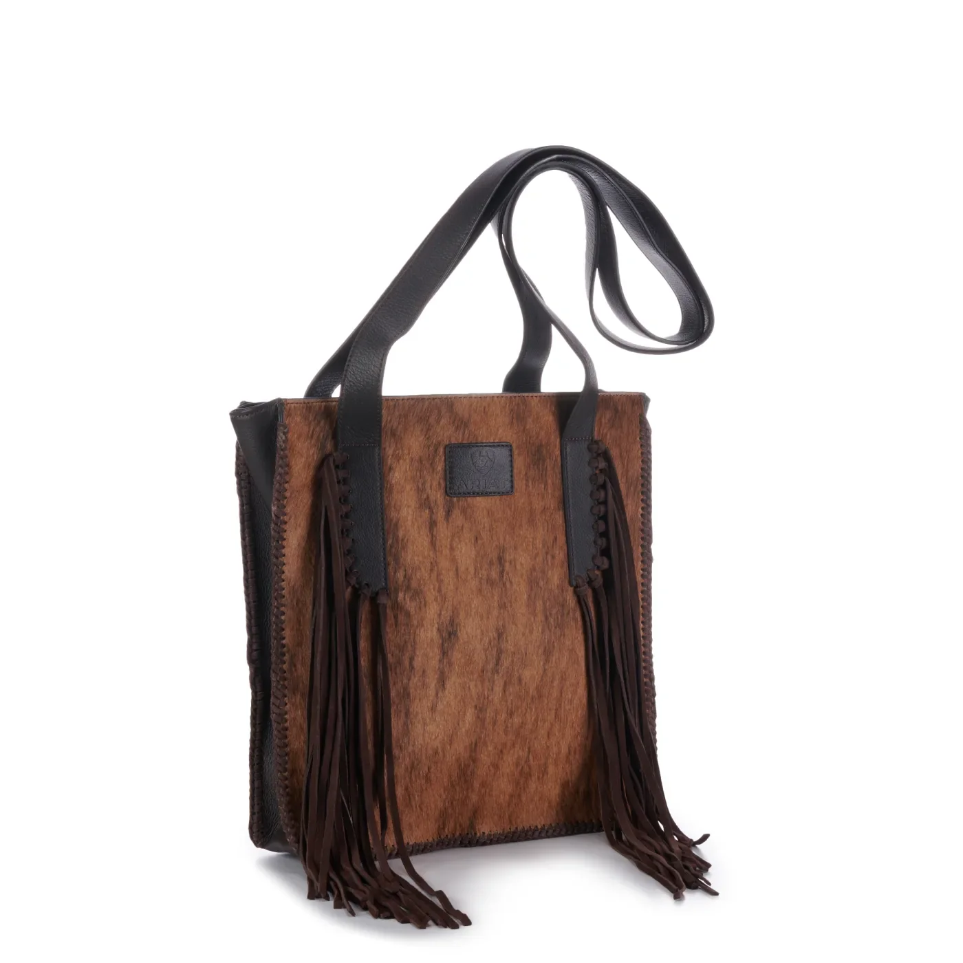 Ariat Women's Scarlett Hair on Hide with Dark Brown Fringe Tote